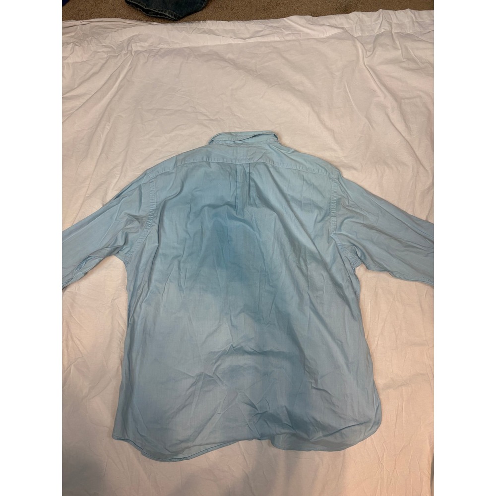 Ralph Lauren Yarmouth Mens 17 32/33 Blue Pinpoint Oxford Button Down Shirt - Picture 4 of 4